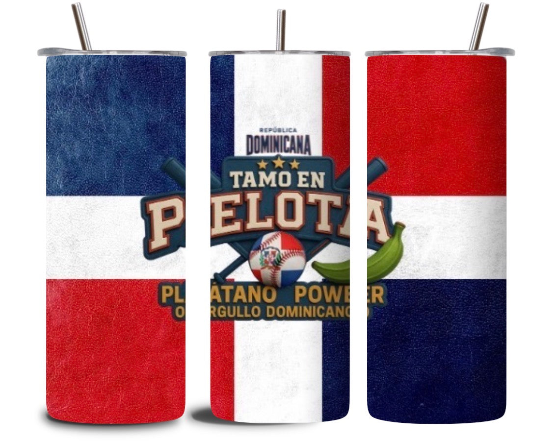 Tumbler Tamo en Pelota 20 oz – Plátano Power & Orgullo Dominicano