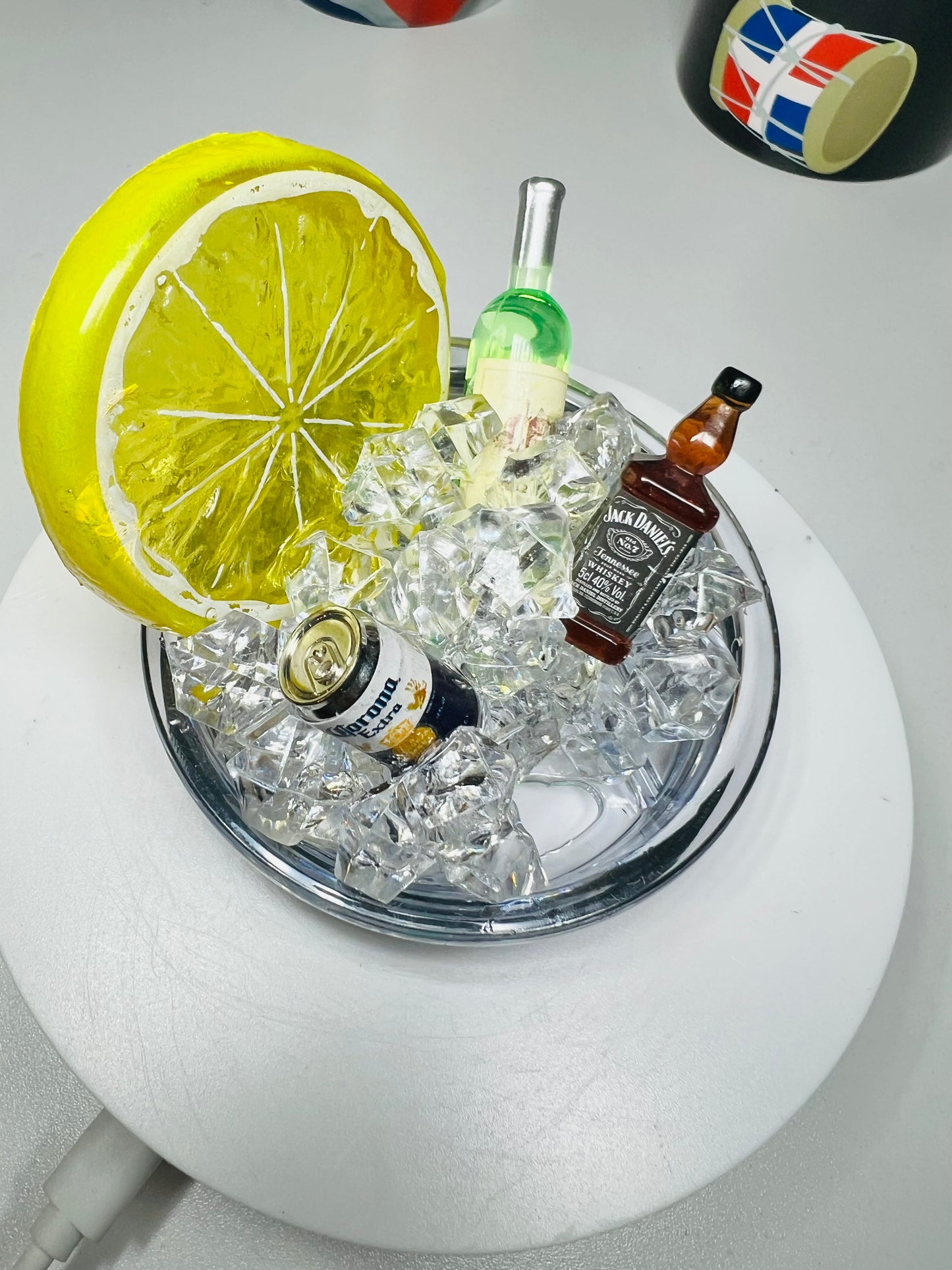 Lemon Ice Tumbler Topper Lid | Aesthetic Custom Drink Lid Accessory