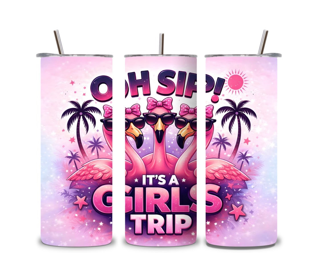 Girls Trip Custom Tumbler 20oz โ Personalized Vacation Cup | Bachelorette Party Gift