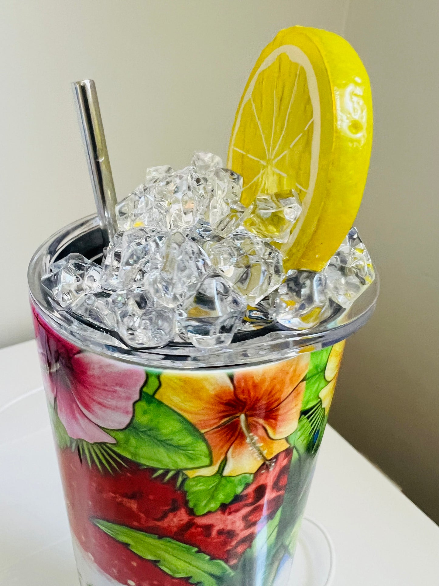 Lemon Ice Tumbler Topper Lid | Aesthetic Custom Drink Lid Accessory
