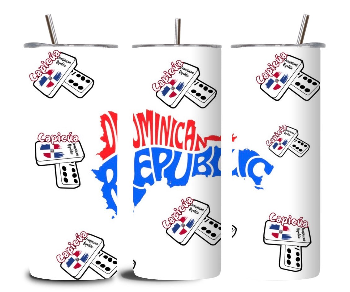 Tumbler Dominicano Capicúa 20 oz – Dominó y Orgullo Quisqueyano