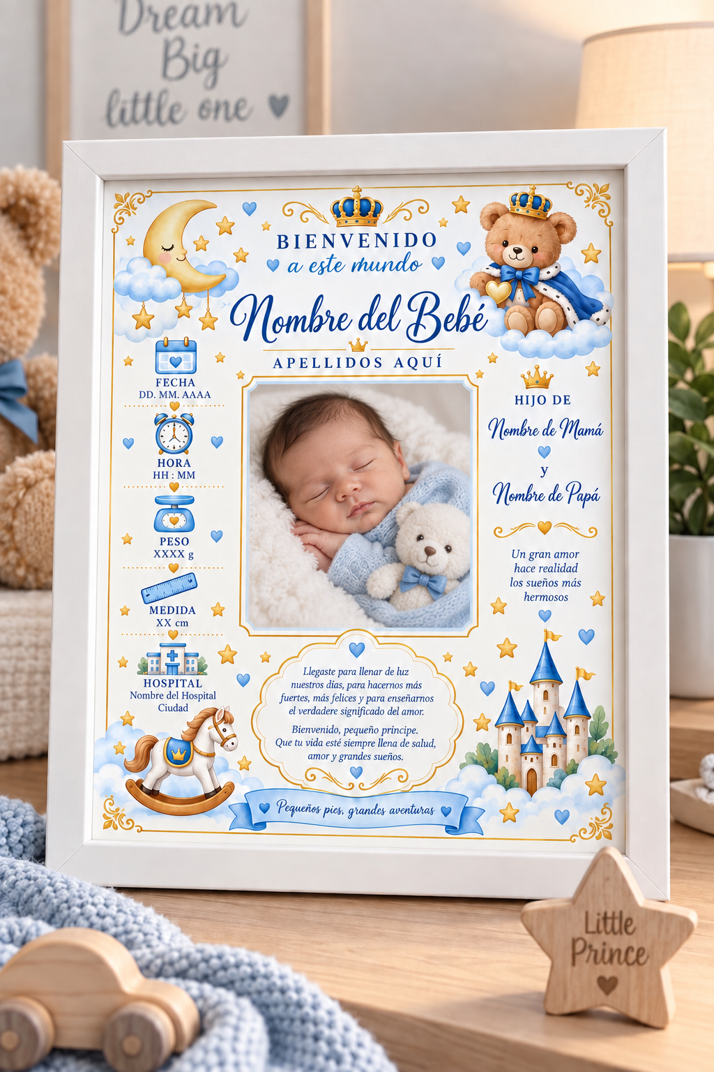 Personalized Baby Birth Keepsake Photo Frame – Custom Newborn Gift | 11×14