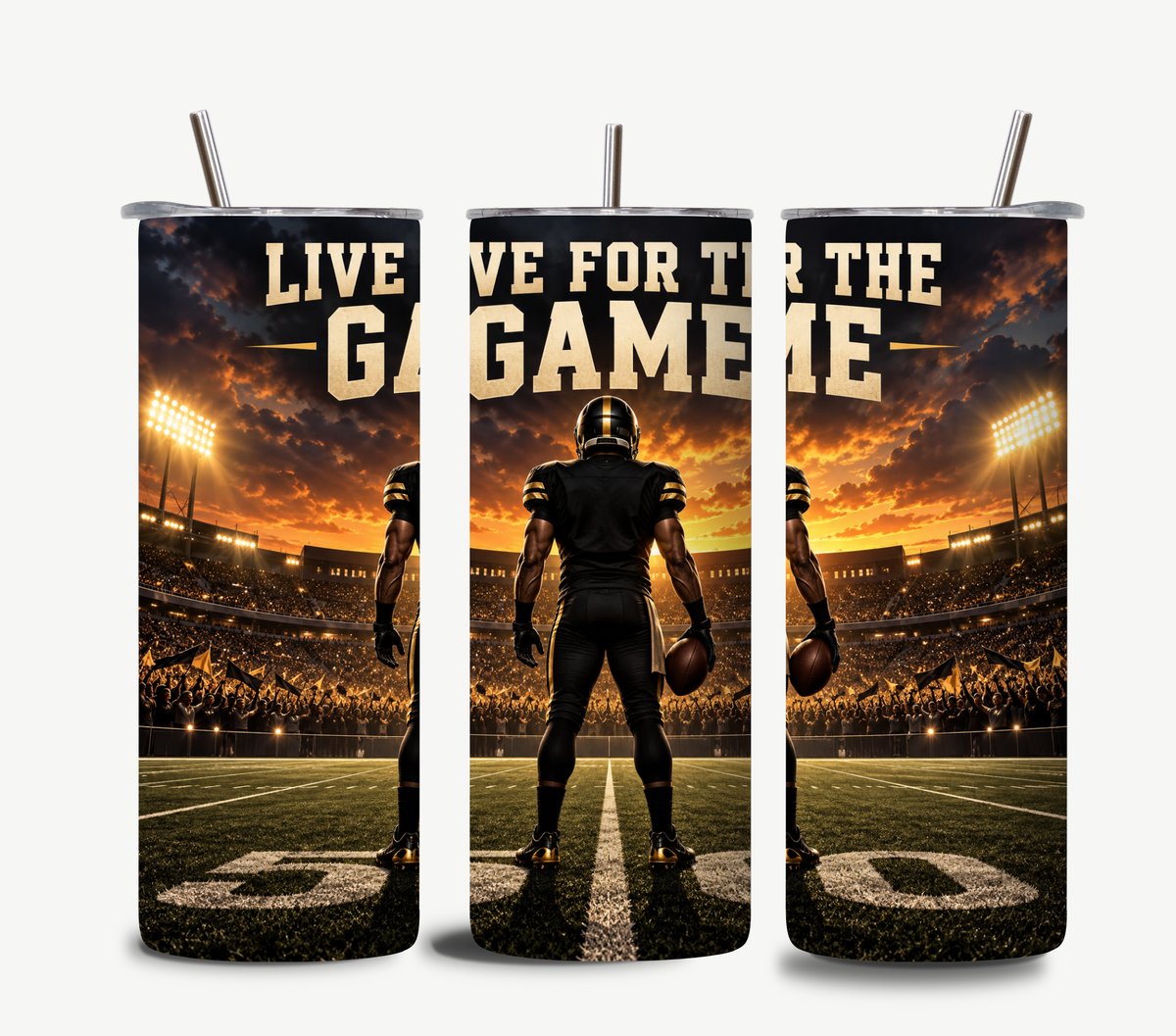 Football Tumbler | “Live for the Game” | Gift for Football Fans