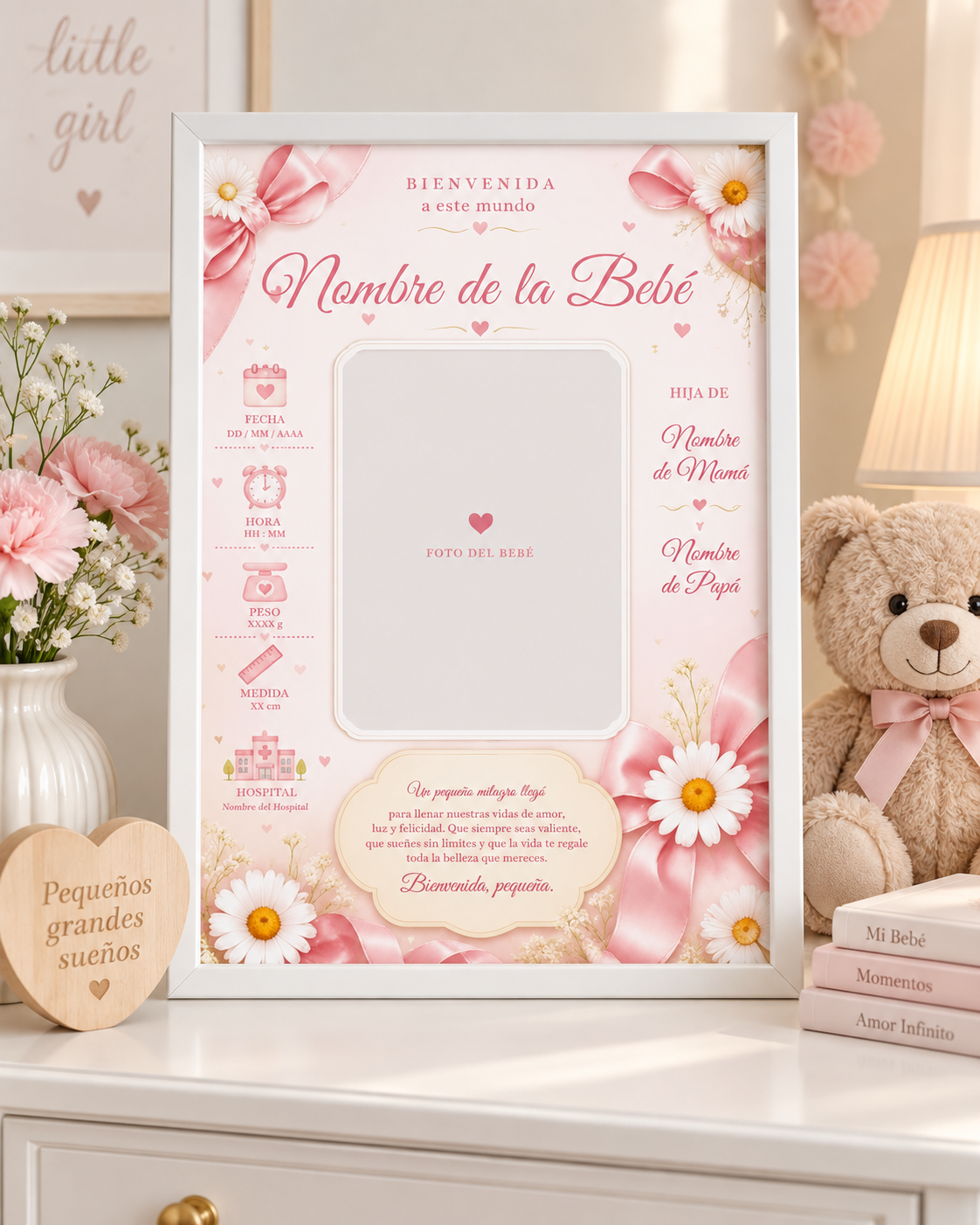 Personalized Baby Birth Keepsake Photo Frame – Custom Newborn Gift | 11×14