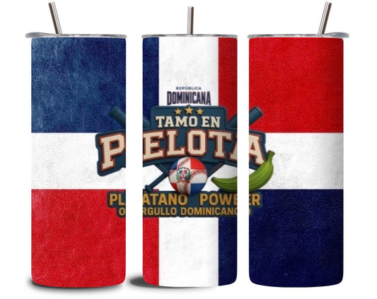 Tumbler Tamo en Pelota 20 oz – Plátano Power & Orgullo Dominicano