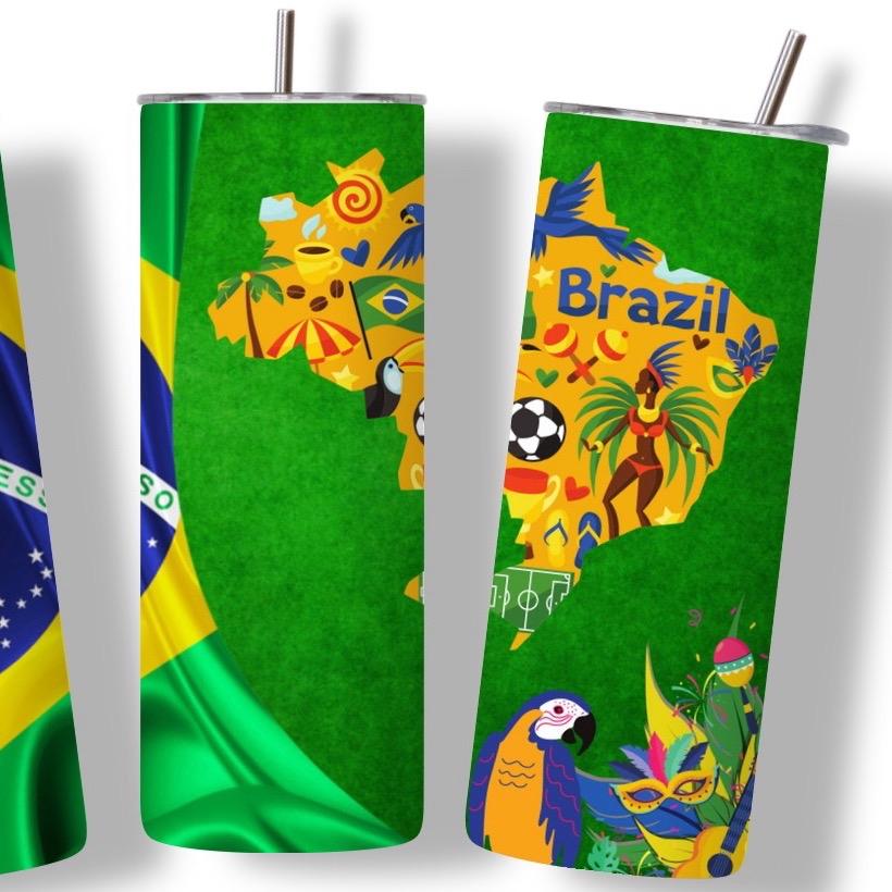 Brazilian 20oz Skinny tumbler | Brasil | Drinkware