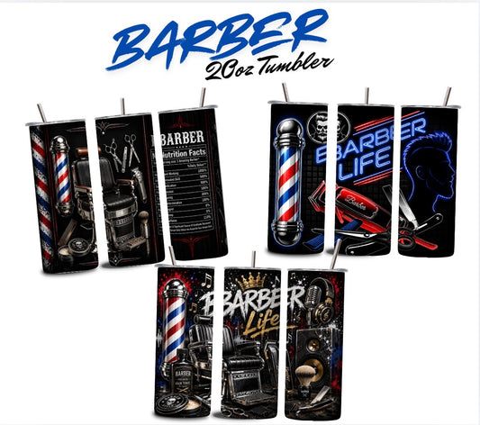 Barber Life 20oz Skinny Tumbler – Premium Stainless Steel Travel Cup