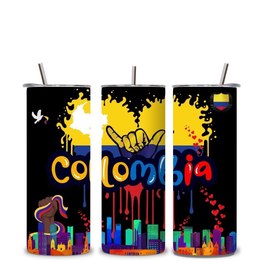 Colombia 20oz Tumbler | vasos colombianos | stainless steel cup| Flasks | Water Bottles Drinkware Insulation