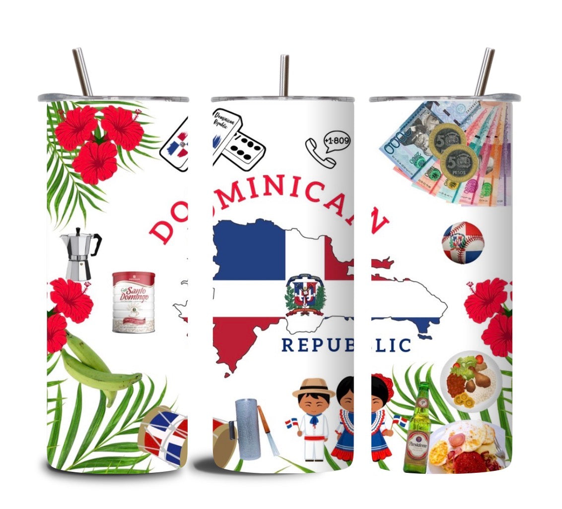 Tumbler Dominicano 20 oz – Cultura, Tradición y Orgullo de República Dominicana