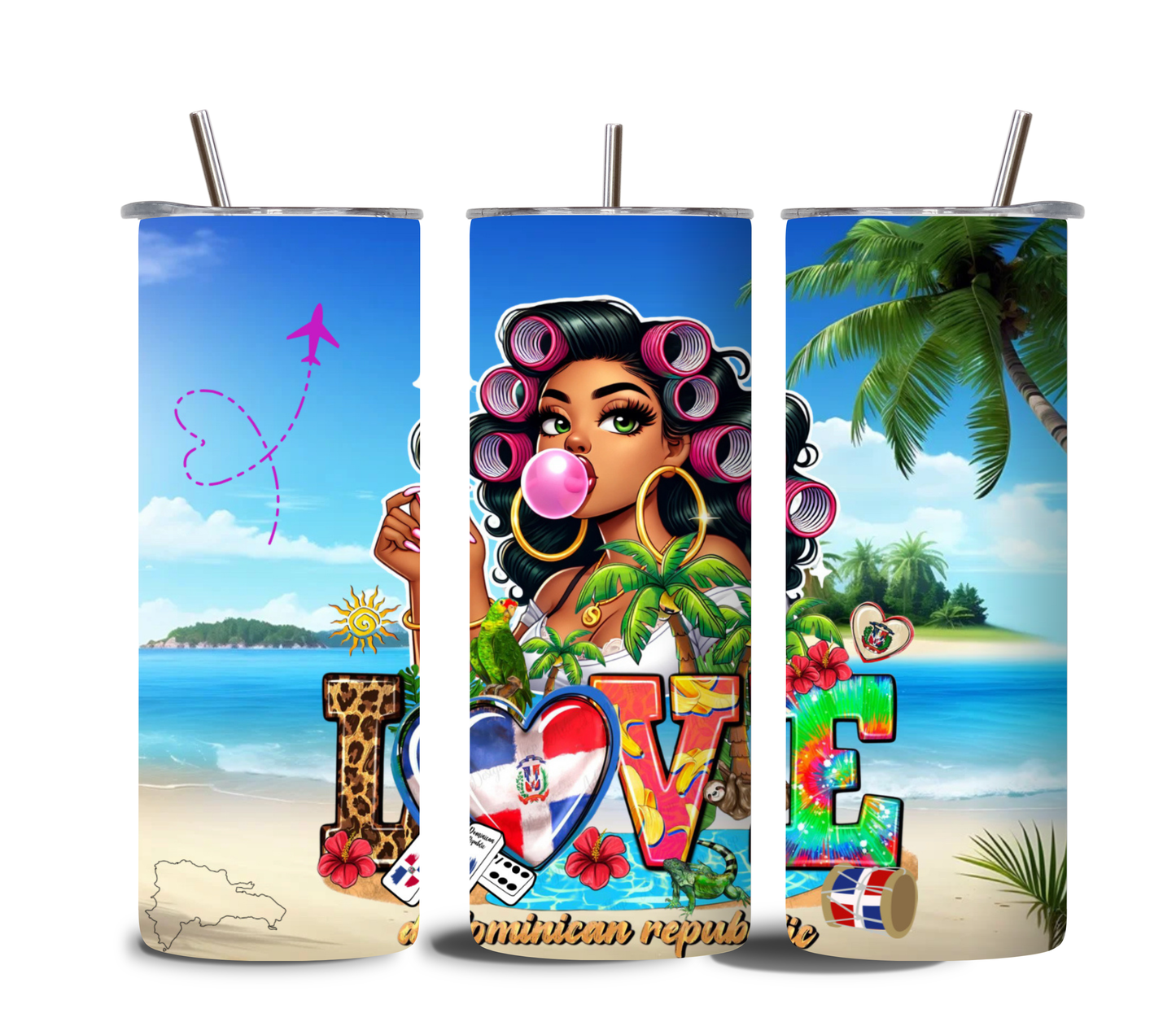 Las Domii Tumblers 🇩🇴🔥 | Dominican Girls Custom Cup | 20oz Skinny Tumbler