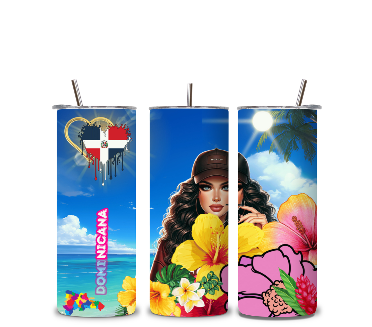 Las Domii Tumblers 🇩🇴🔥 | Dominican Girls Custom Cup | 20oz Skinny Tumbler