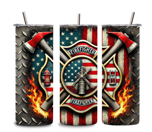 Firefighter Tumbler 🚒🔥 | 20oz Skinny Tumbler | Firefighter Gift | First Responder Cup