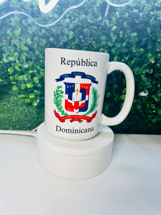 República Dominicana Mug with Escudo 🇩🇴 | Dominican Coffee Cup | Patriotic Gift