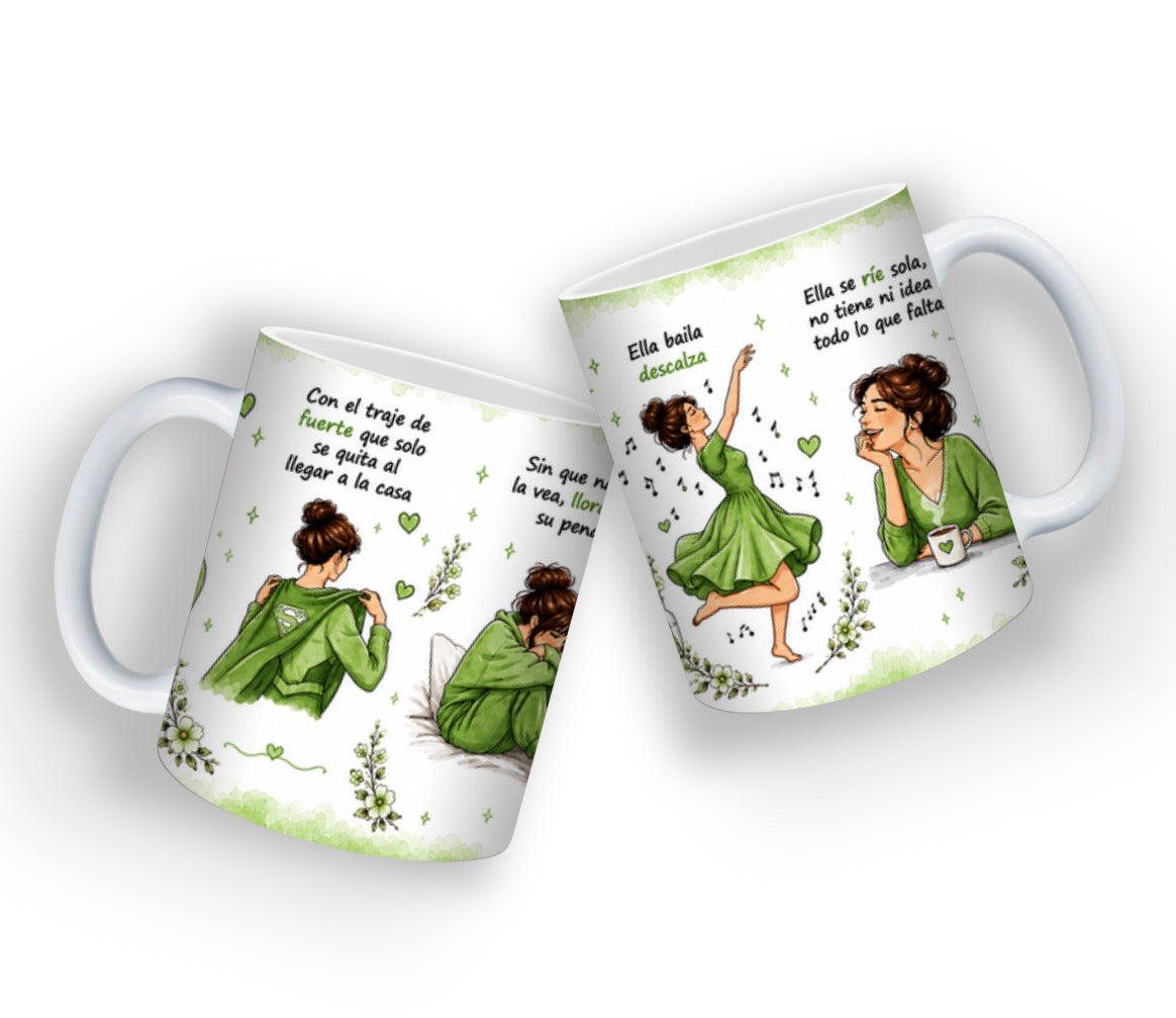 Mujer Fuerte Mug 💖 | Emotional Latina Aesthetic Coffee Cup | Inspirational Spanish Quote Mug