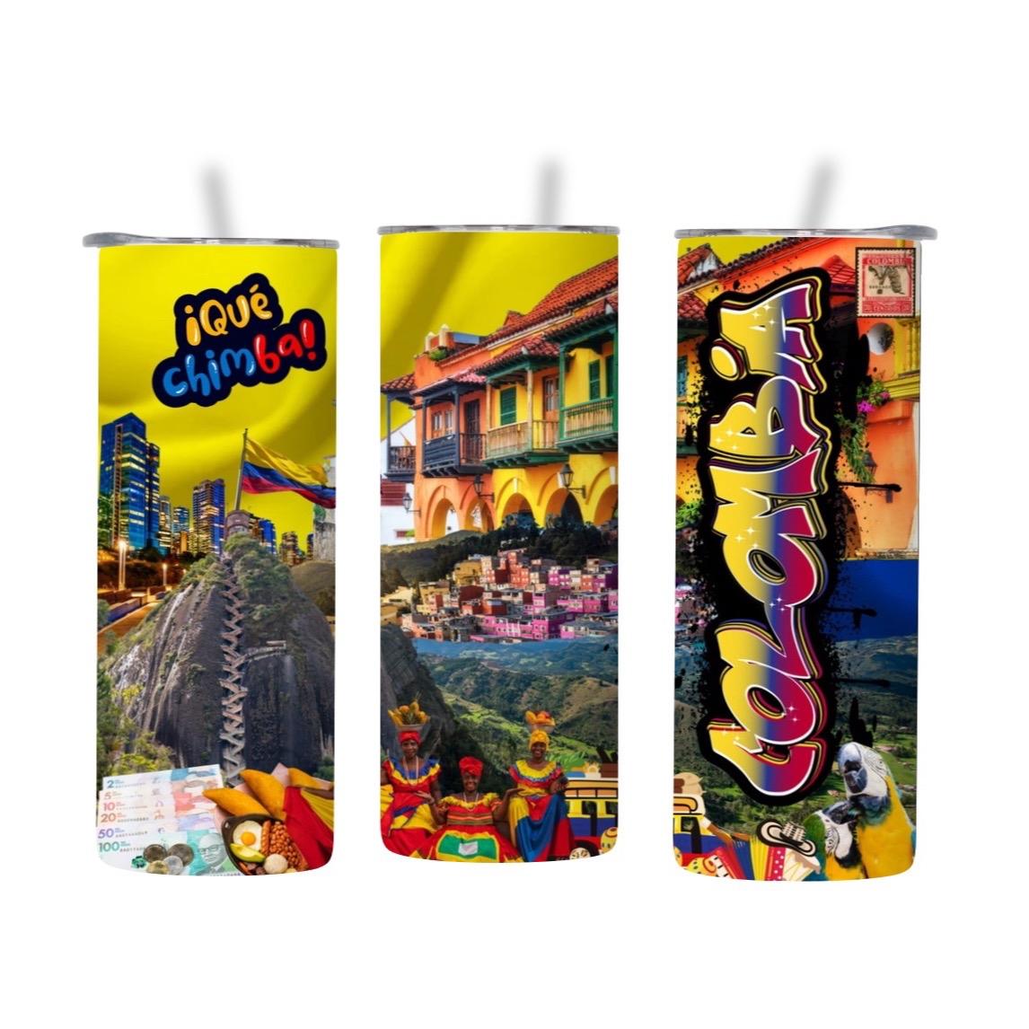 Colombia 20oz Tumbler | vasos colombianos | stainless steel cup| Flasks | Water Bottles Drinkware Insulation