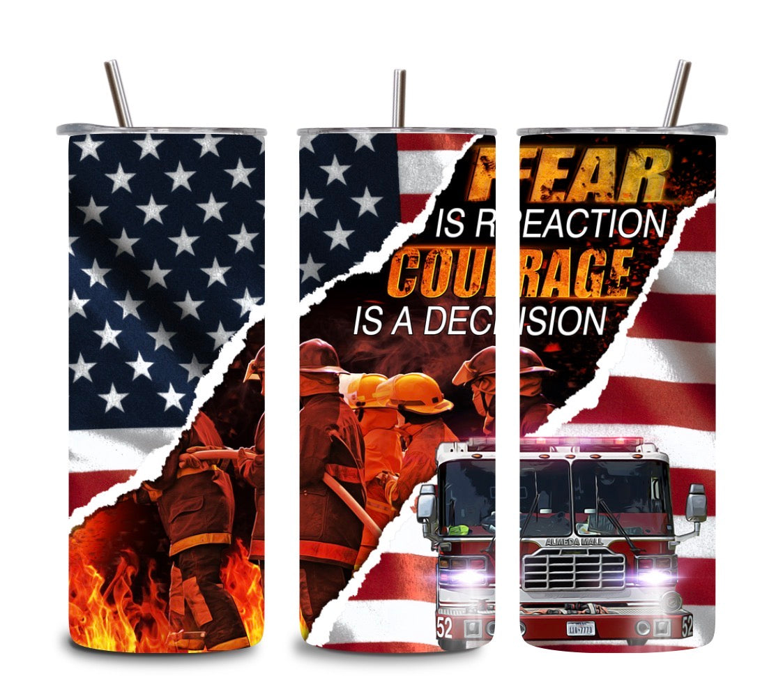 Firefighter Tumbler 🚒🔥 | 20oz Skinny Tumbler | Firefighter Gift | First Responder Cup