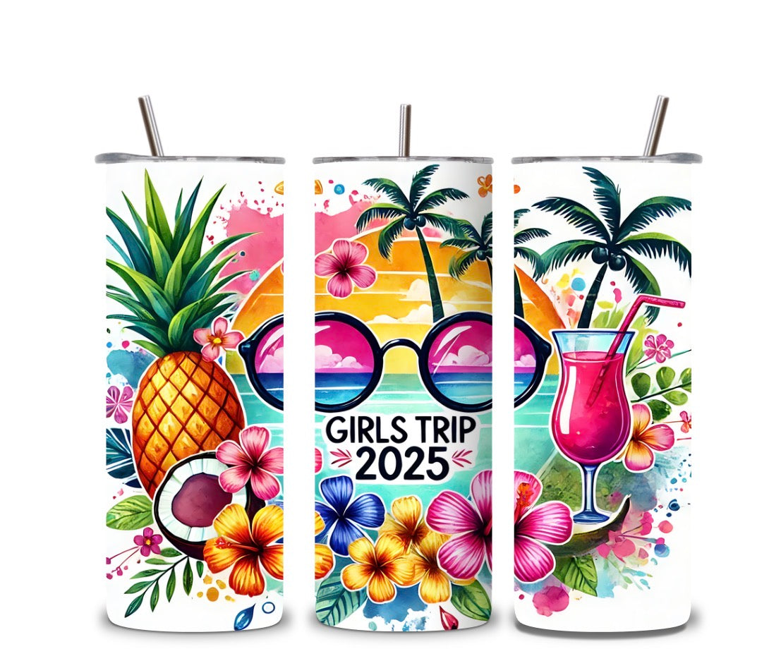 Girls Trip Custom Tumbler 20oz – Personalized Vacation Cup | Bachelorette Party Gift