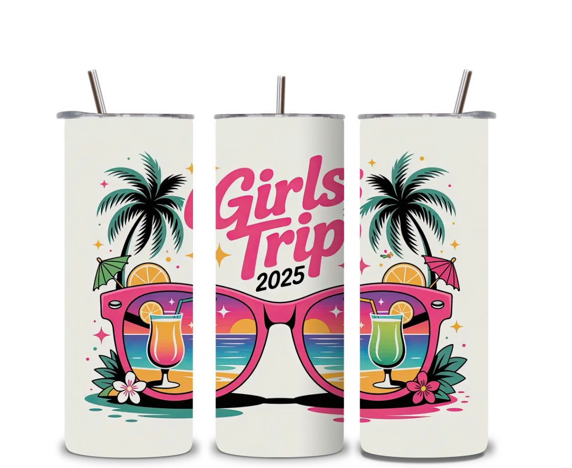 Girls Trip Custom Tumbler 20oz – Personalized Vacation Cup | Bachelorette Party Gift
