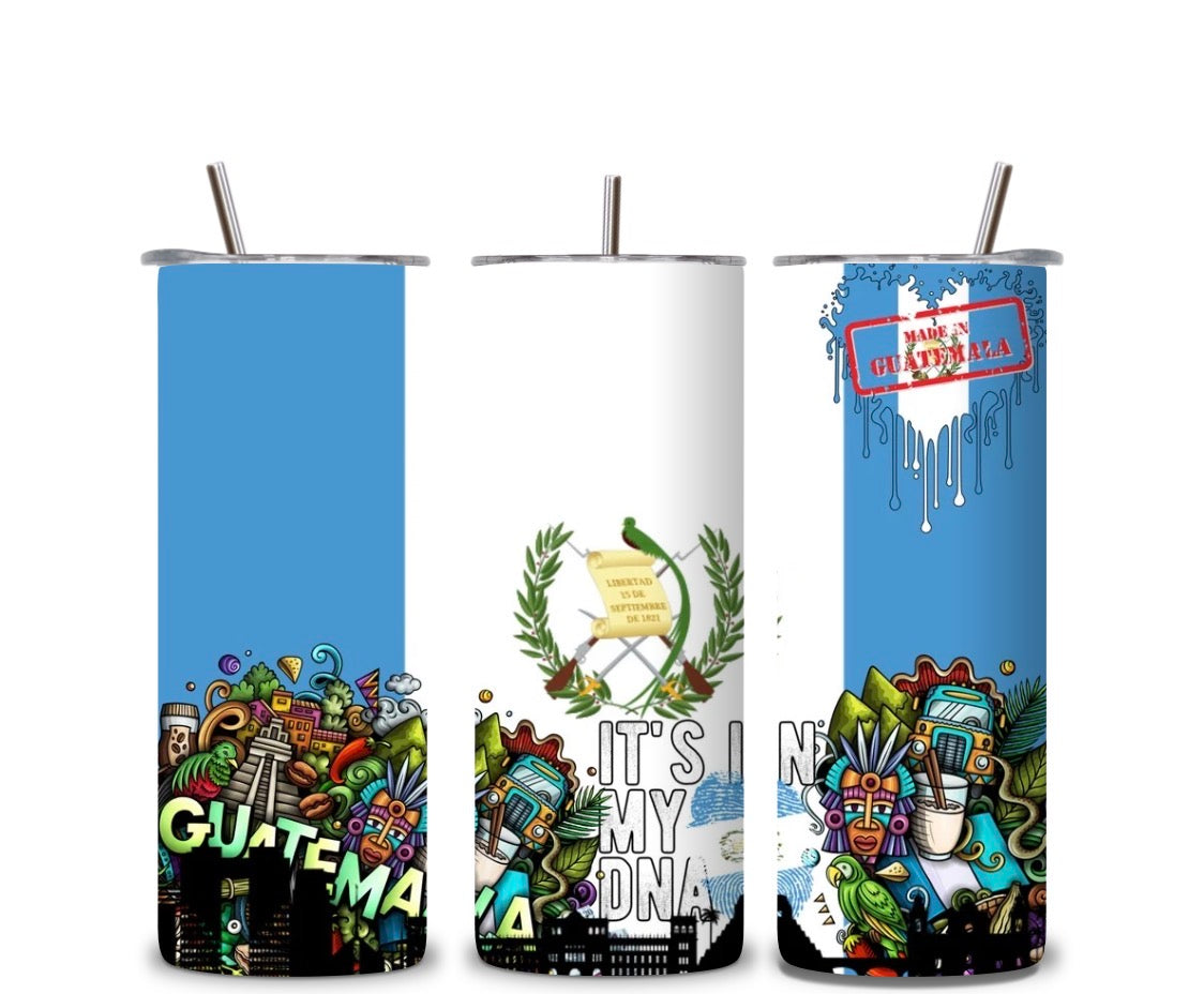 Guatemala Tumbler 🇬🇹 | 20oz Skinny Tumbler | Guatemalan Pride Gift | Culture & Flag Designs