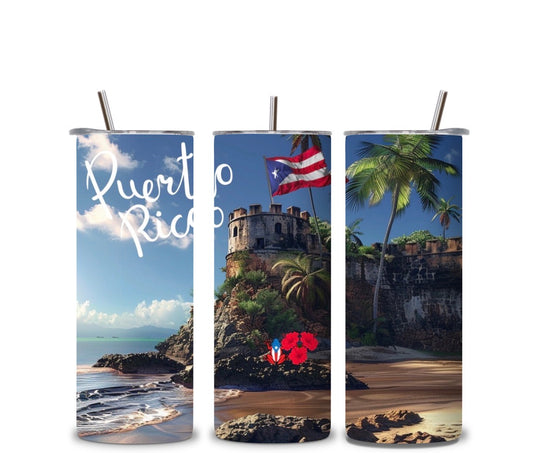 Puerto Rico Paradise 20oz Tumbler – Tropical Island Stainless Steel Cup 🇵🇷🌴
