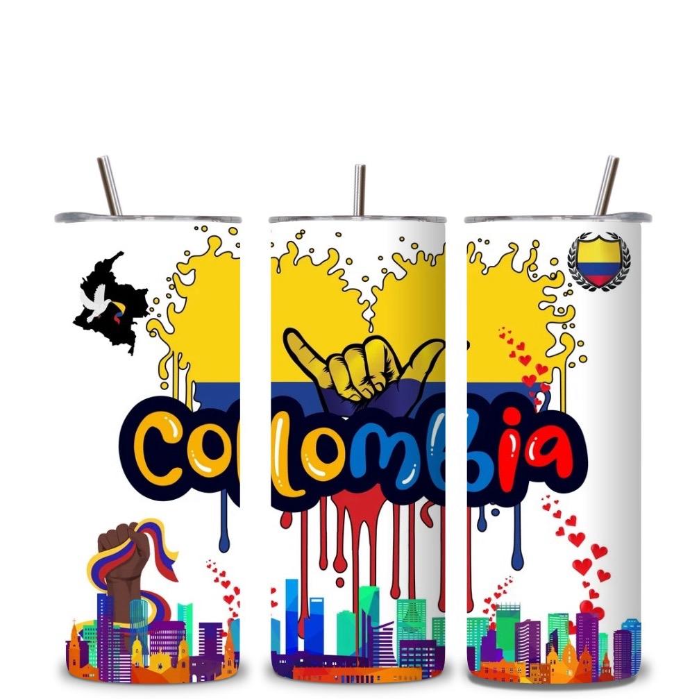 Colombia 20oz Tumbler | vasos colombianos | stainless steel cup| Flasks | Water Bottles Drinkware Insulation