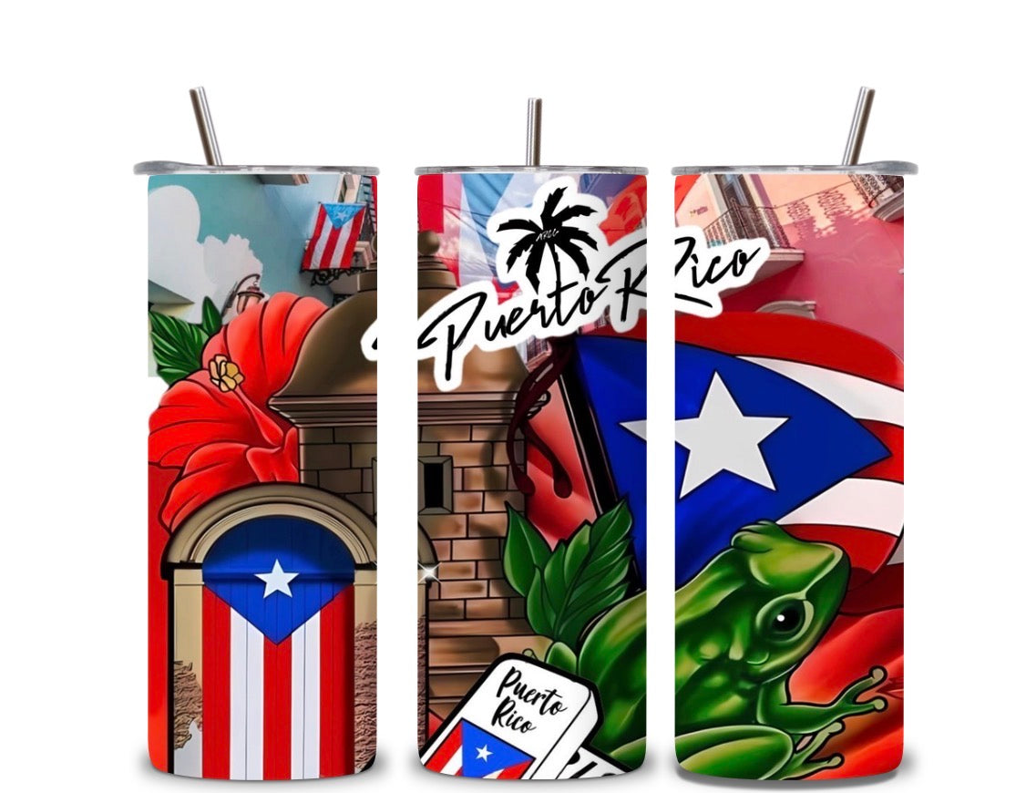 Puerto Rico Street Art Tumbler 🇵🇷🔥 | Boricua Culture Cup | 20oz Skinny Tumbler