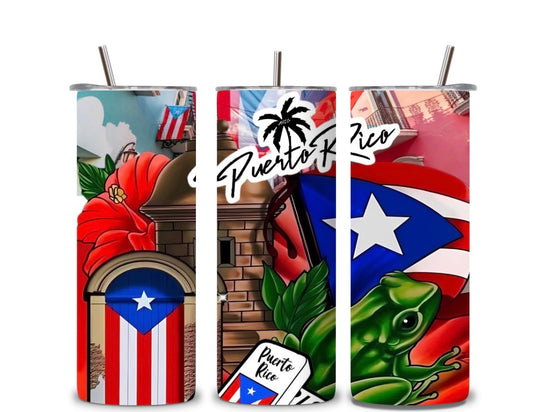 Puerto Rico Street Art Tumbler 🇵🇷🔥 | Boricua Culture Cup | 20oz Skinny Tumbler