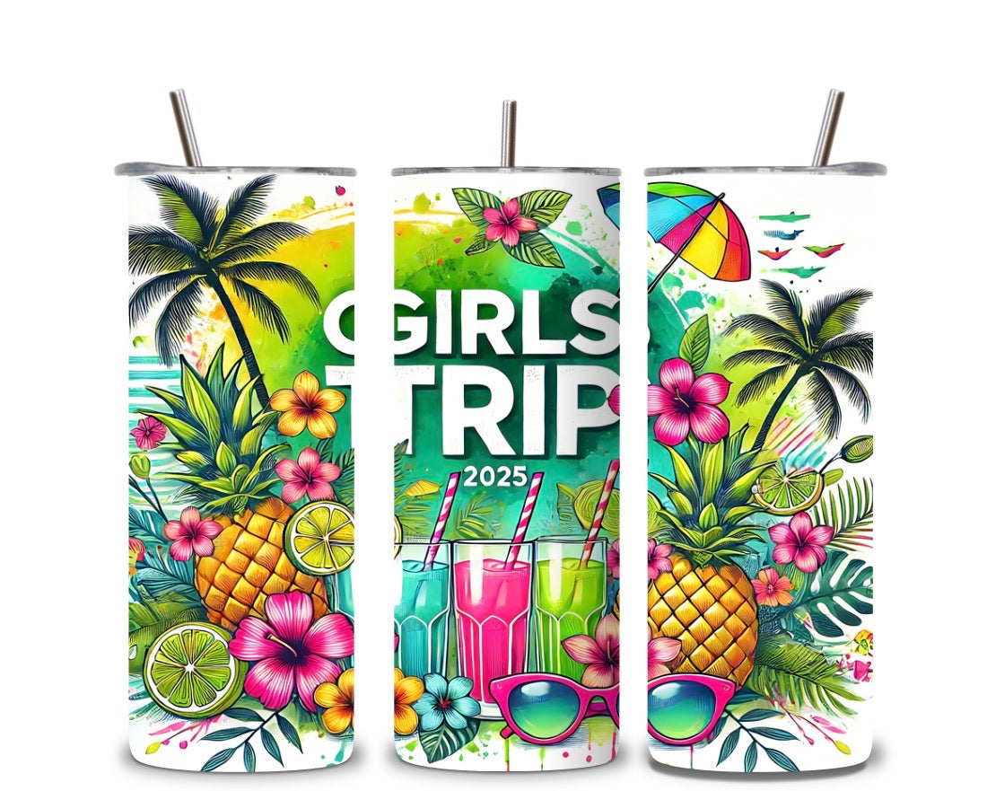 Girls Trip Custom Tumbler 20oz – Personalized Vacation Cup | Bachelorette Party Gift