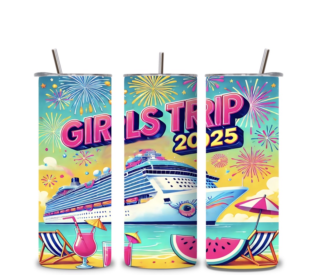 Girls Trip Custom Tumbler 20oz – Personalized Vacation Cup | Bachelorette Party Gift