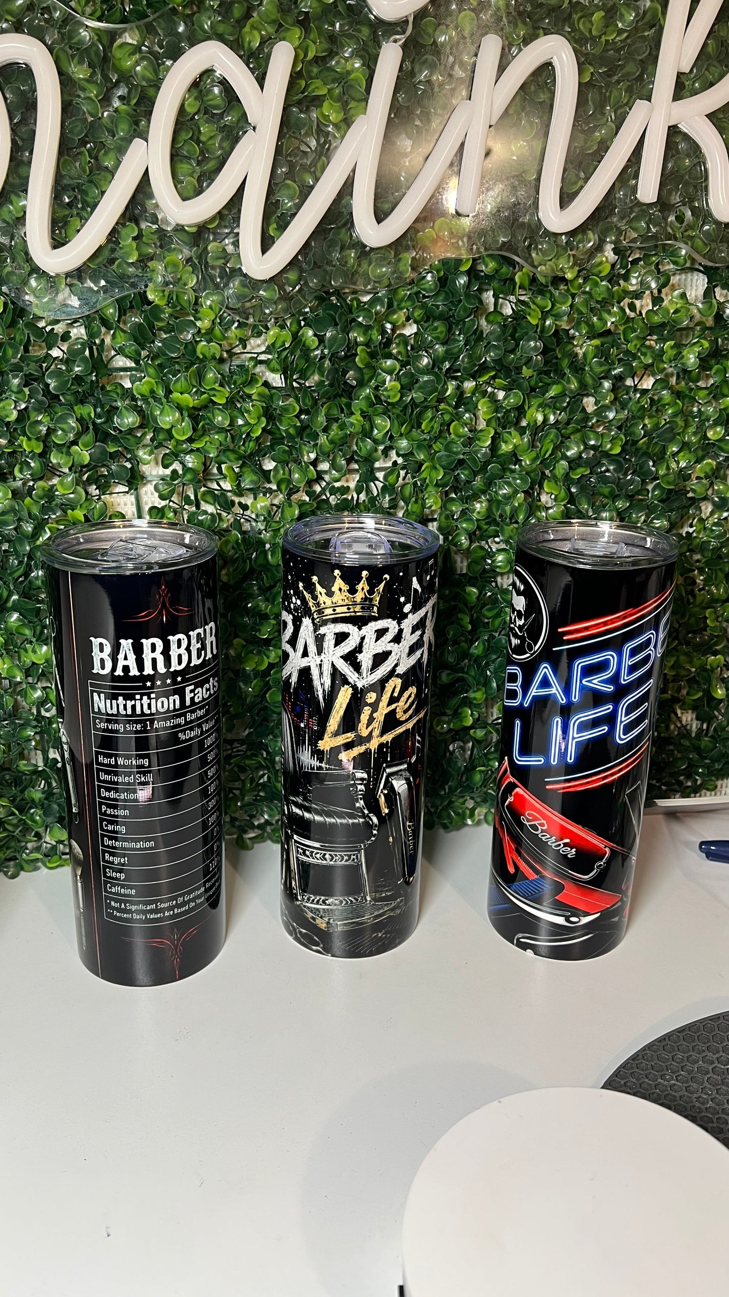 Barber Life 20oz Skinny Tumbler – Premium Stainless Steel Travel Cup
