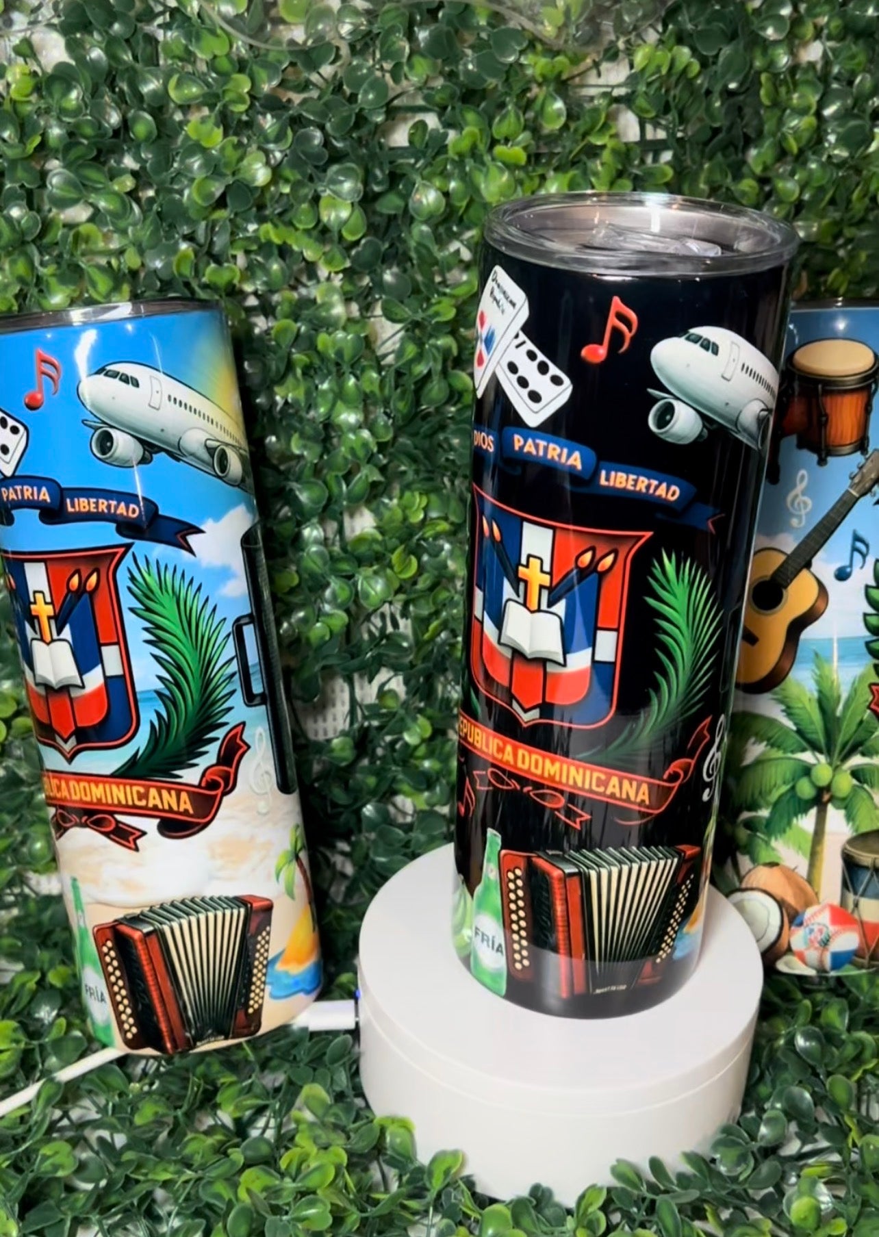 Dominican Culture Tumbler 🇩🇴 – 20oz Skinny Cup | Represent Your Roots in Style