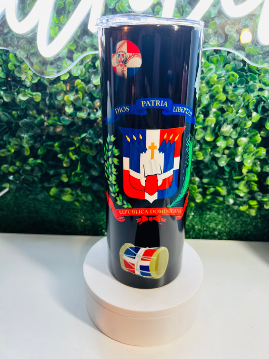 Dominican Flow Tumbler 🇩🇴 | República Dominicana Custom Cup | 20oz Skinny Tumbler