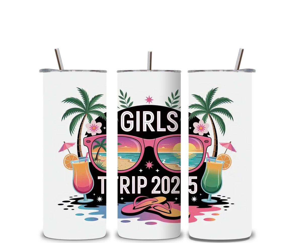 Girls Trip Custom Tumbler 20oz – Personalized Vacation Cup | Bachelorette Party Gift