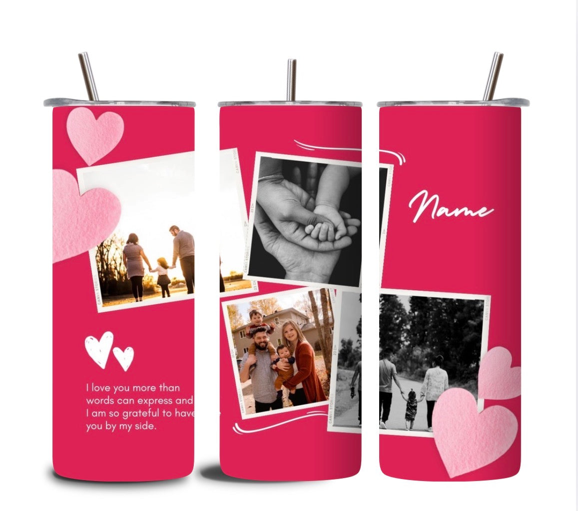 Custom Photo Tumbler 20oz 📸 | Personalized Picture & Text Tumbler | Add Name, Design or Logo