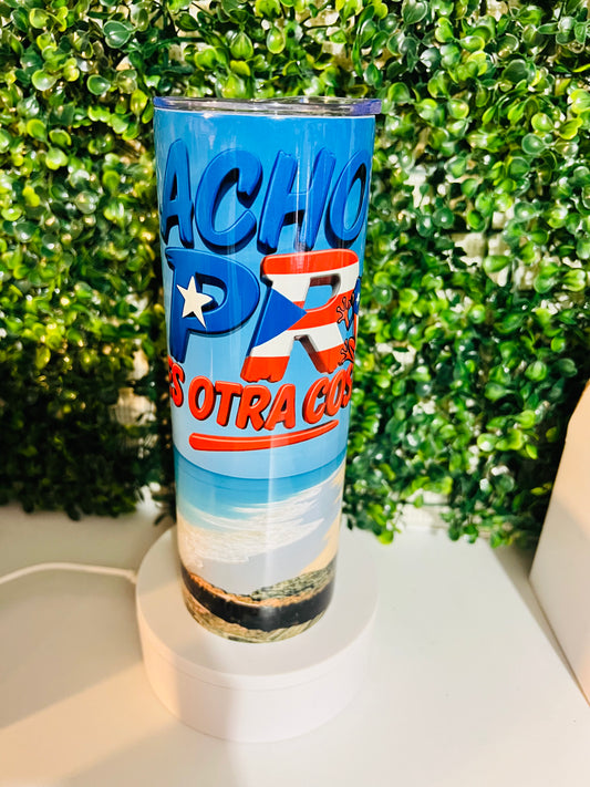 Puerto Rico “Acho PR Es Otra Cosa” 20oz Tumbler – Island Vibes Cup 🇵🇷