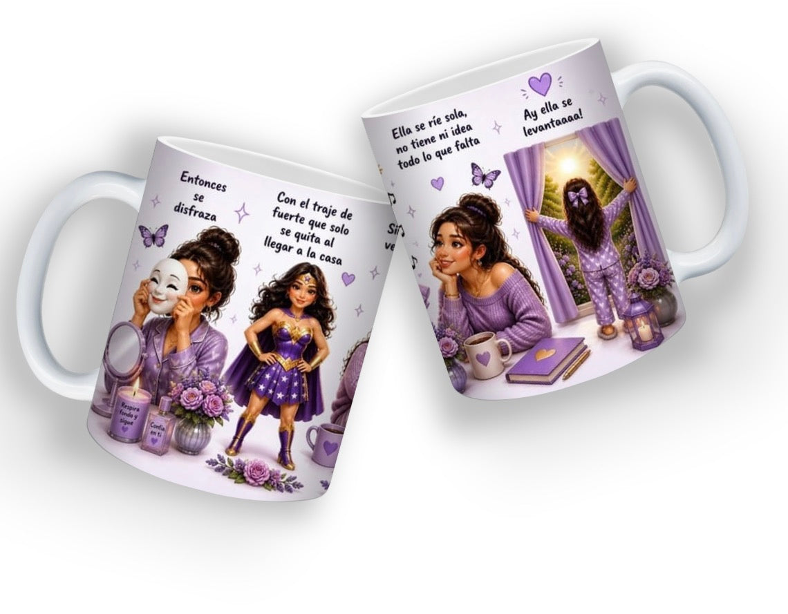 Mujer Fuerte Mug 💖 | Emotional Latina Aesthetic Coffee Cup | Inspirational Spanish Quote Mug