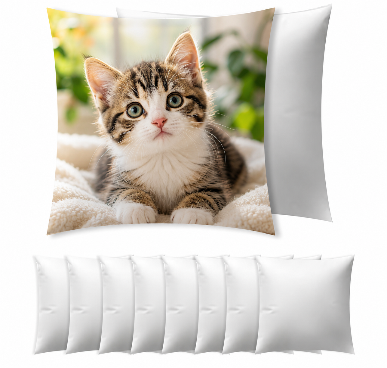 Custom Photo Pillow Cover 16x16 – Personalized Picture Pillow – Single Photo or 9 Photo Collage Cushion Cover