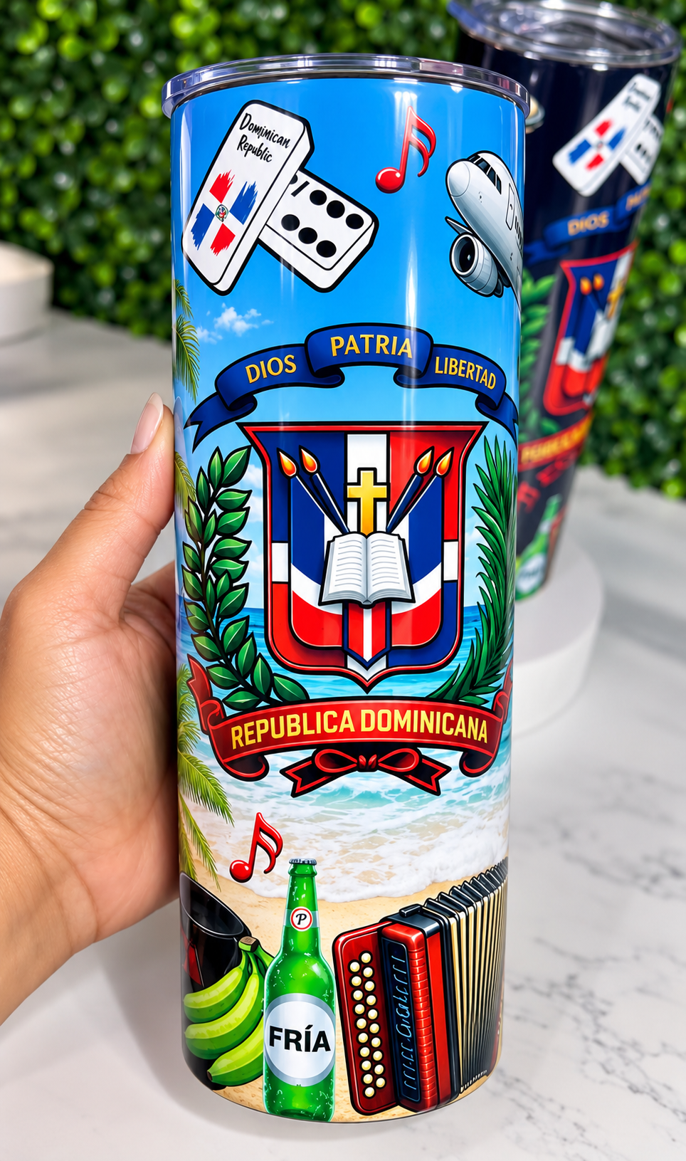 Dominican Culture Tumbler 🇩🇴 – 20oz Skinny Cup | Represent Your Roots in Style