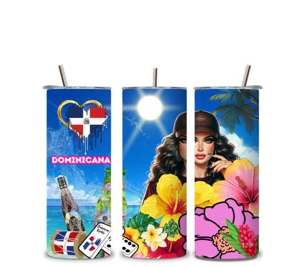 💃 Tumbler Dominicana 20oz – Orgullo, Belleza y Cultura del Caribe