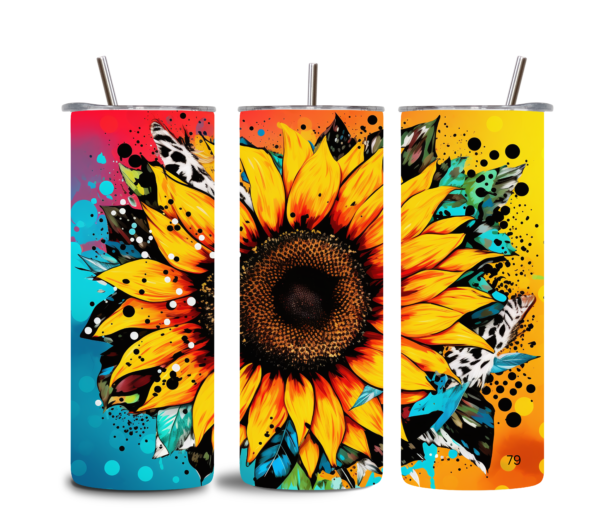 🌻 Colorful Sunflower Tumbler – 20oz Stainless Steel