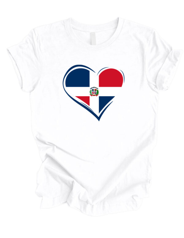 Dominican Heart Flag T-Shirt – República Dominicana Pride Tee ~ Unisex - Image 3