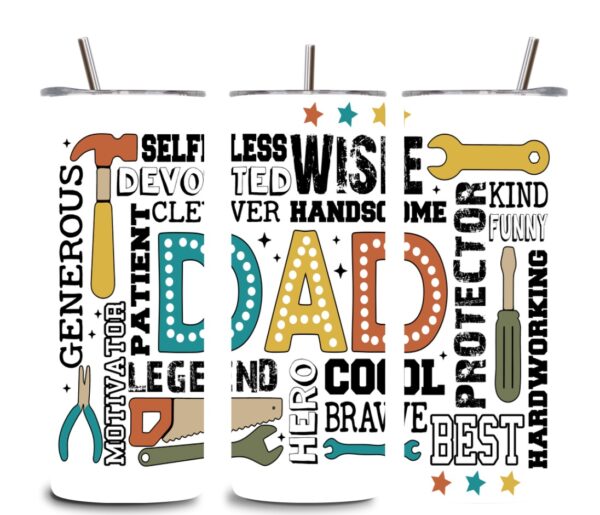 Dad Word Art Tumbler – Funny & Motivational Father’s Day Gift