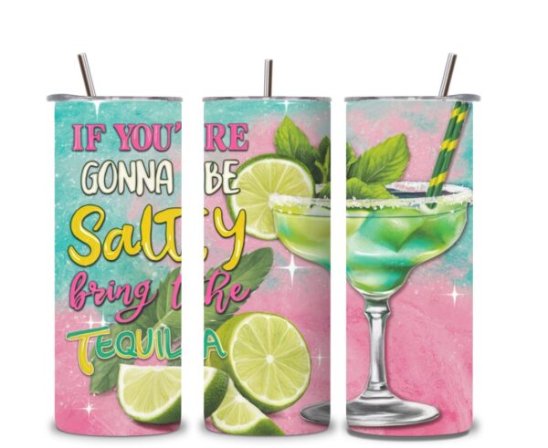 Salty Tequila Margarita Tumbler – 20oz Stainless Steel Party Cup