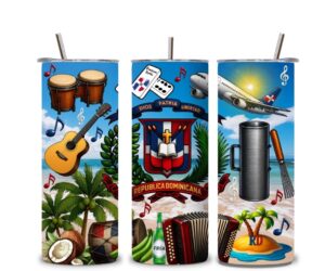 Dominican Culture Tumbler Wrap - República Dominicana Tropical Design | Día y Noche Estilo RD